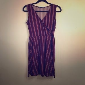 Maroon pinstriped dress